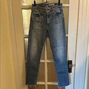 AG Adriano Goldschmied Light Blue Mari High-Rise Straight Jeans 29R